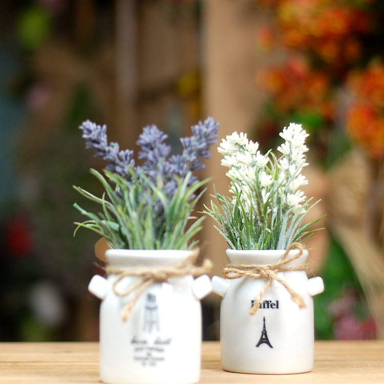 The grocery manufacturers selling ZAKKA small ornaments simulation lavender flower simulation set wholesale pastoral coniferous coniferous Lavender small ears2