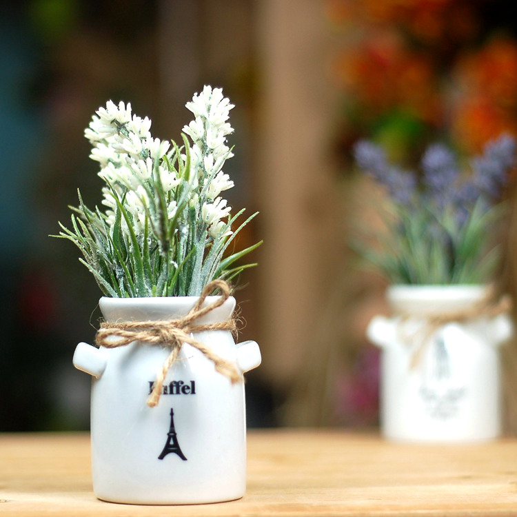 The grocery manufacturers selling ZAKKA small ornaments simulation lavender flower simulation set wholesale pastoral coniferous coniferous Lavender small ears5