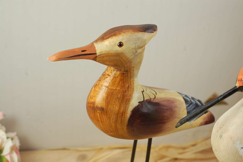 Zakka grocery wooden crafts log animal carving wooden ornaments Ironwood bird 6087 seabirds4