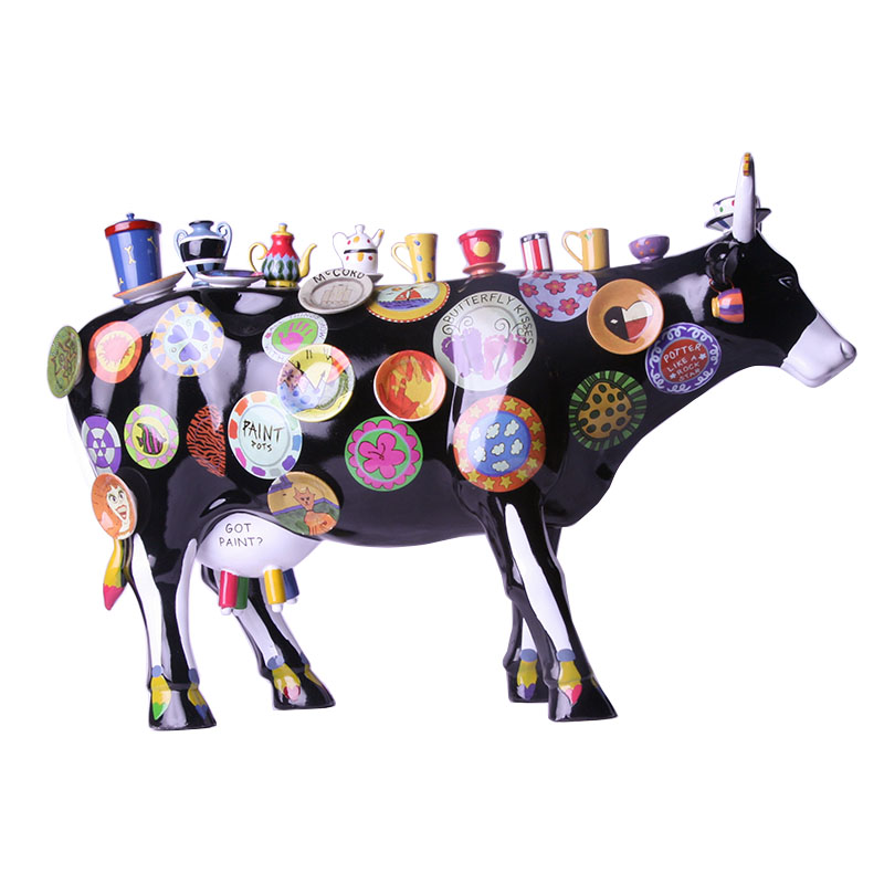 Western abstract creative high-grade resin tableware style decoration room decoration bovine animal ornaments3
