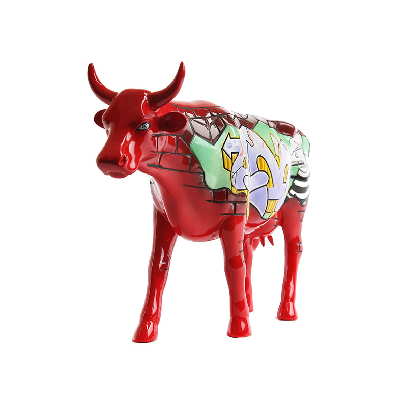 Western abstract creative high-grade resin decoration room decoration style red cattle animal ornaments2