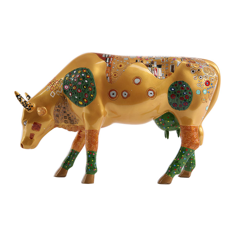 Western abstract creative high-grade resin golden circle shape decoration room decoration bovine animal ornaments1