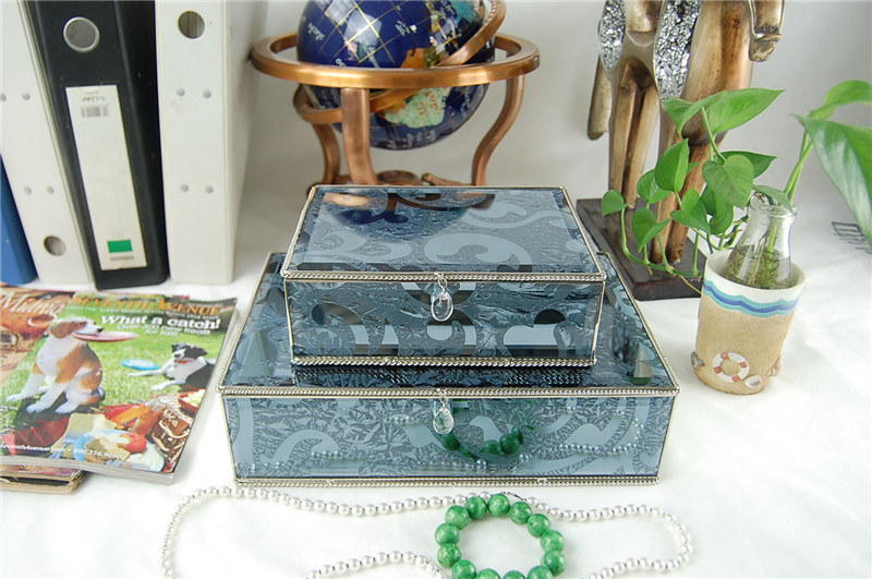 European classical glass mirror jewellery box jewel box jewelry box1