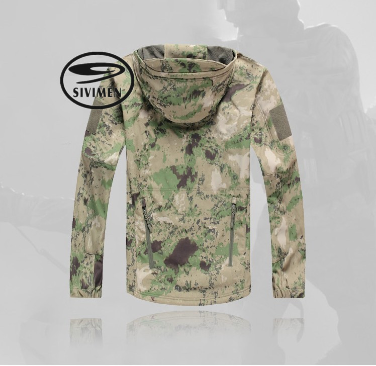 TAD shark skin jacket special tactical windbreaker fleece green camouflage in the ruins of ACU male fans6