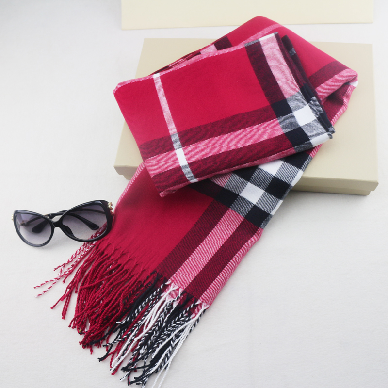High-grade cashmere scarves and Korean super warm shawl collar female Plaid1