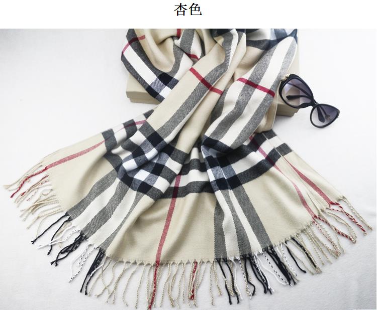 High-grade cashmere scarves and Korean super warm shawl collar female Plaid3