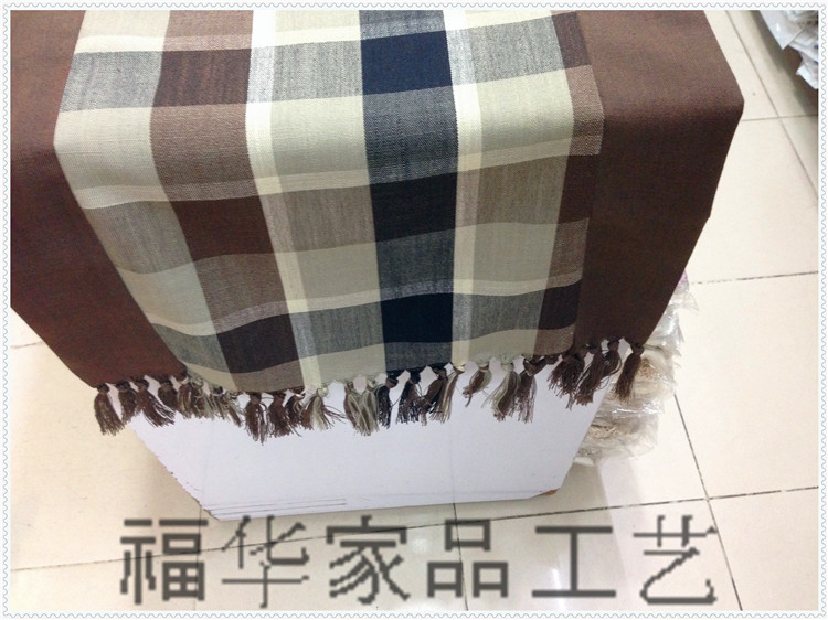 Lattice table runner European modern bed towel cloth cabinet's West table cloth high-grade fringed table flag4