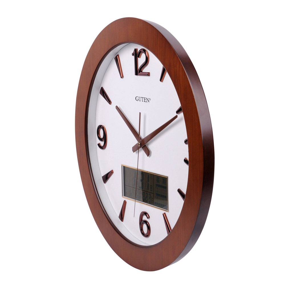 GD182-1 - round wood LCD font felicitous wish of making money and clock3