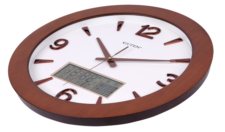 GD182-1 - round wood LCD font felicitous wish of making money and clock4
