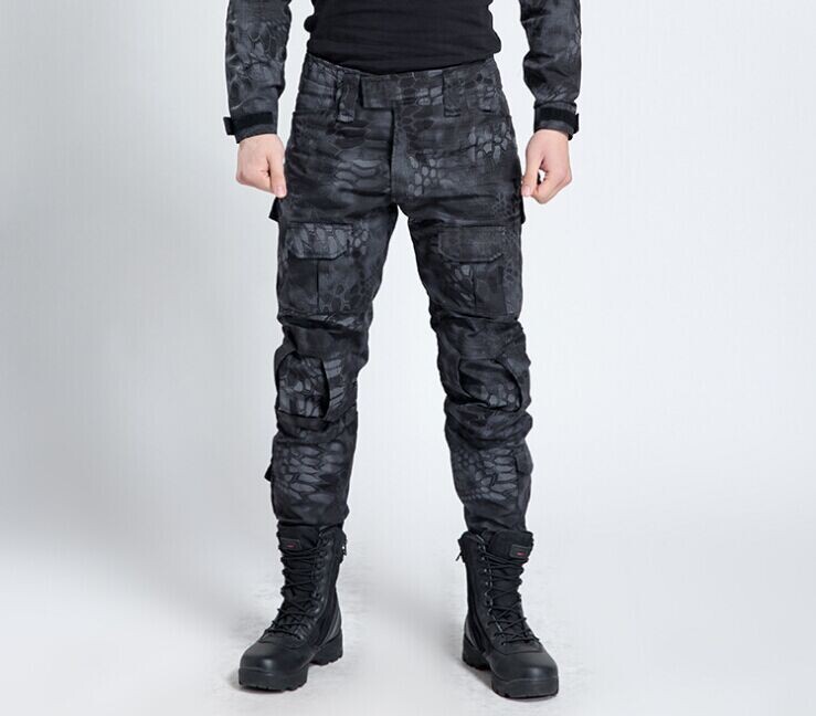 Cotton tactical trousers, knee protector, trousers army, four-dimensional pants, trousers and python color ACUCP men and women4