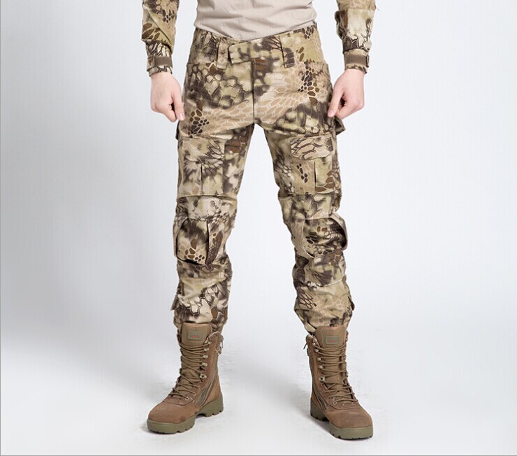 Cotton tactical trousers, knee protector, trousers army, four-dimensional pants, trousers and python color ACUCP men and women9