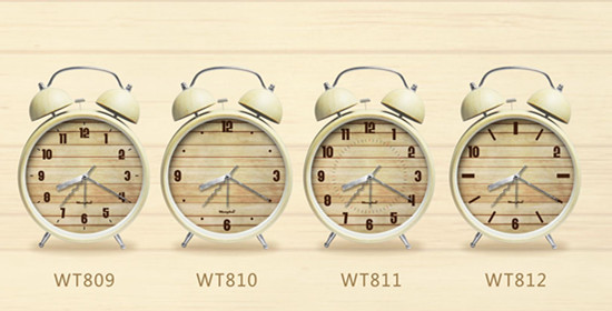 The classical European style 8 inch wood metal clock bedroom alarm clock3