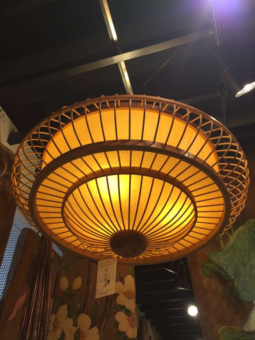 Chinese Antique bamboo chandelier balcony garden lamp chandelier style living room restaurant teahouse study meal single head lamp AH-941