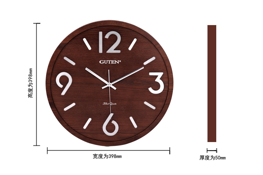 GD922-1 diaokeshiguang, convex glass round wooden hollow aluminum word clock1