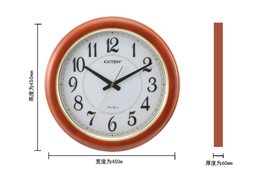 Chinese simple wood circular wall clock GD921-11