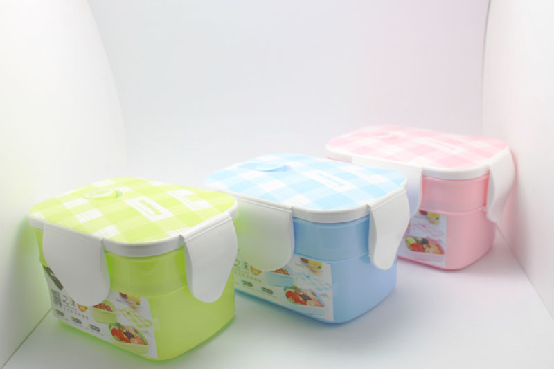 Double plastic lunch box1