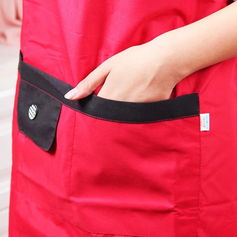 Pure color waterproof apron with a sleeveless apron1