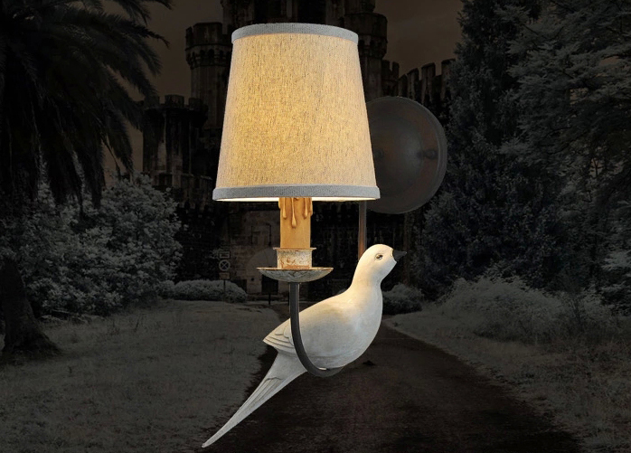 Idyllic bird wall lamp, resin bird wall lamp, American bird wall lamp3