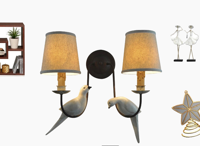 Idyllic bird wall lamp, resin bird wall lamp, American bird wall lamp5