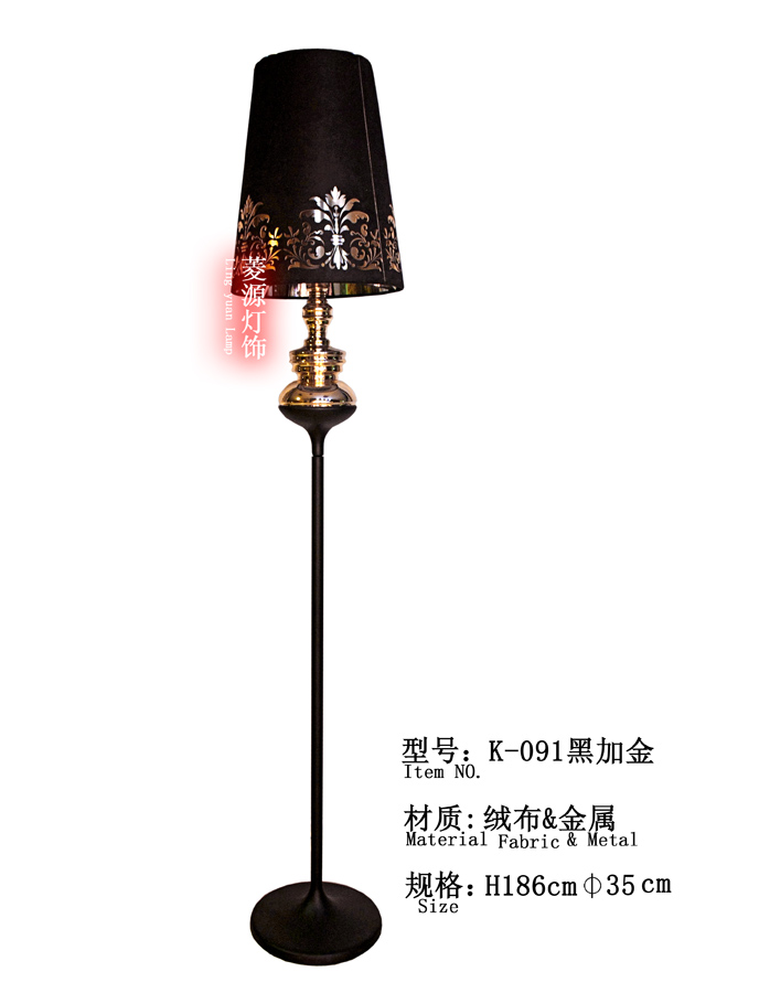 High grade European style hollow floor lamp, black + golden iron floor lamp, villa floor lamp1