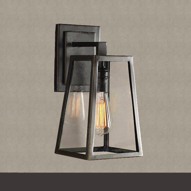 European style retro wall lamp, staircase industrial wall lamps and lanterns of individuality retro restaurant, retro wall lamps of the Quartet glass industry1