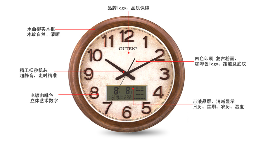 GD910-2 personality retro wall clock noodles5