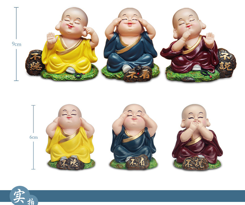 Cute little monk three creative gifts TV cabinet desk Home Furnishing decoration decoration9