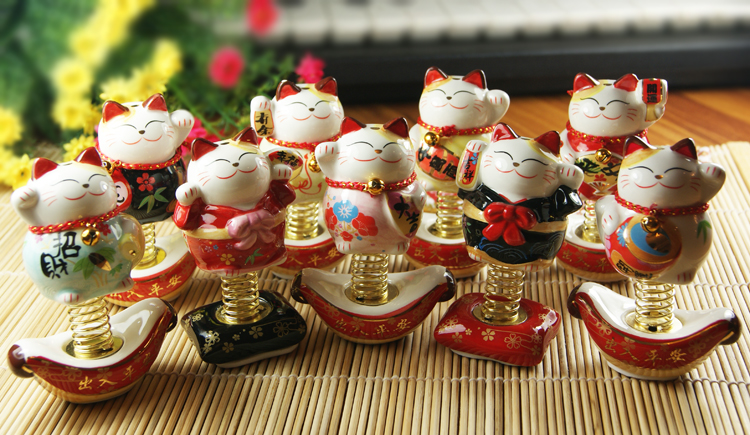 Chinese ceramic Lucky cat animal ornaments ornaments spring interior decorations Home Furnishing decorations1