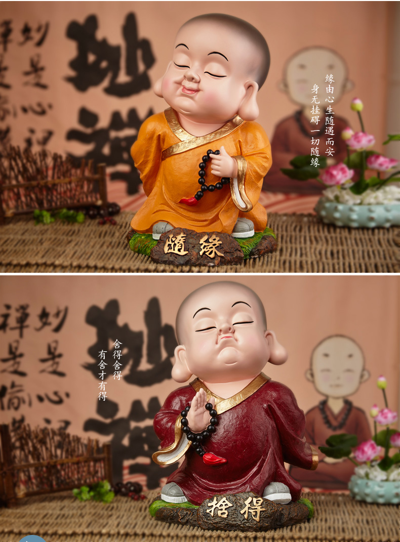 Meditation monk Chinese living room decoration crafts Buddha figure decoration creative study6