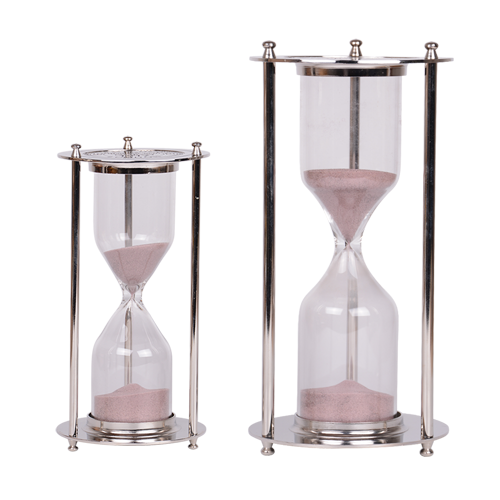 European fashion creative crystal metal silver lettering alloy hourglass hourglass model room decoration Home Furnishing decorations (with wooden fee) 05B-D15YL1