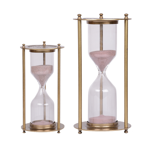 European fashion creative metal alloy bronze lettering hourglass hourglass crystal ornaments model room decorations (with wooden Home Furnishing fee) 05B-D15TL1