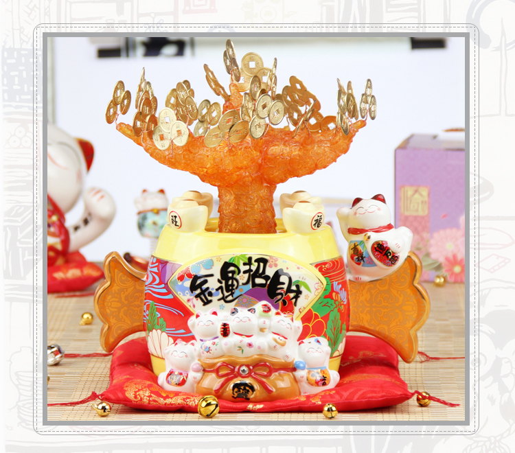 Lucky draw Japanese ceramic Jinyun Edmond Pachira Home Furnishing decoration feng shui ornaments other ornaments3