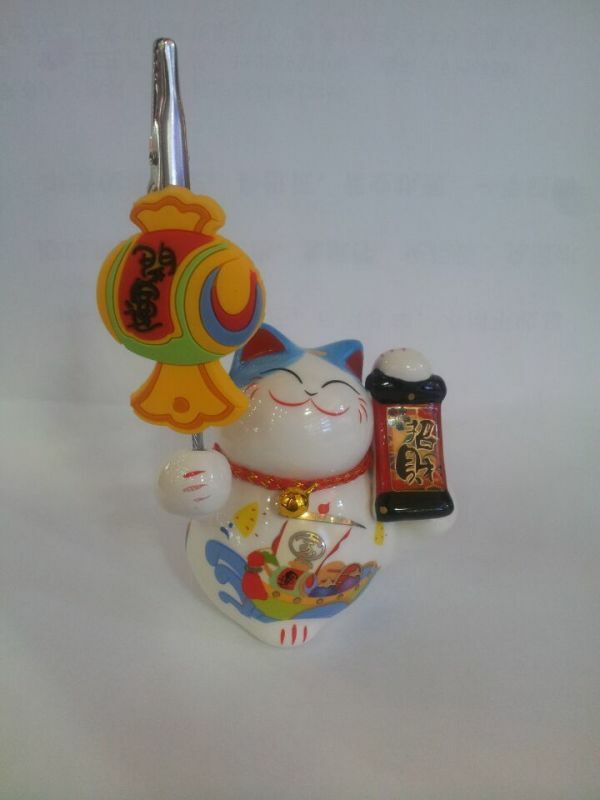 Lucky draw Japanese name card clip cat ceramic decoration feng shui ornaments Home Furnishing other ornaments4