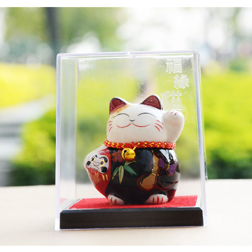 Lucky draw Japanese ceramic mini box cat shape ornaments decoration feng shui ornaments Home Furnishing3