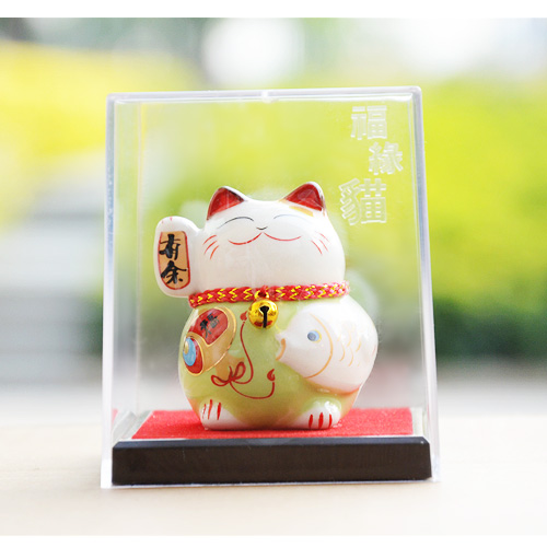 Lucky draw Japanese ceramic mini box cat shape ornaments decoration feng shui ornaments Home Furnishing5