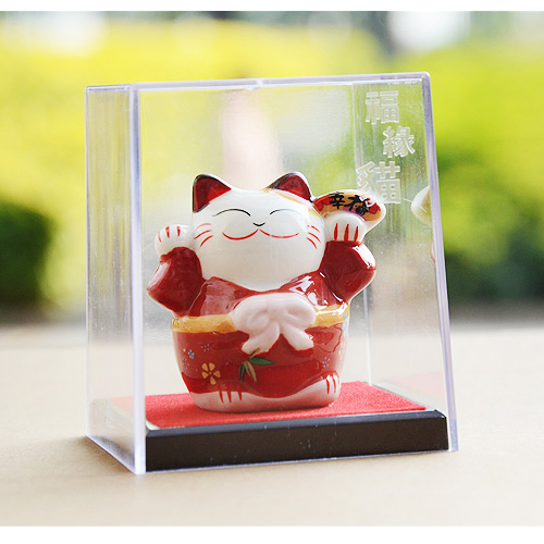 Lucky draw Japanese ceramic mini box cat shape ornaments decoration feng shui ornaments Home Furnishing8