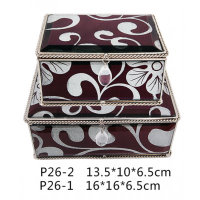 European classical glass mirror jewelry box pearl box jewelry box P26-11