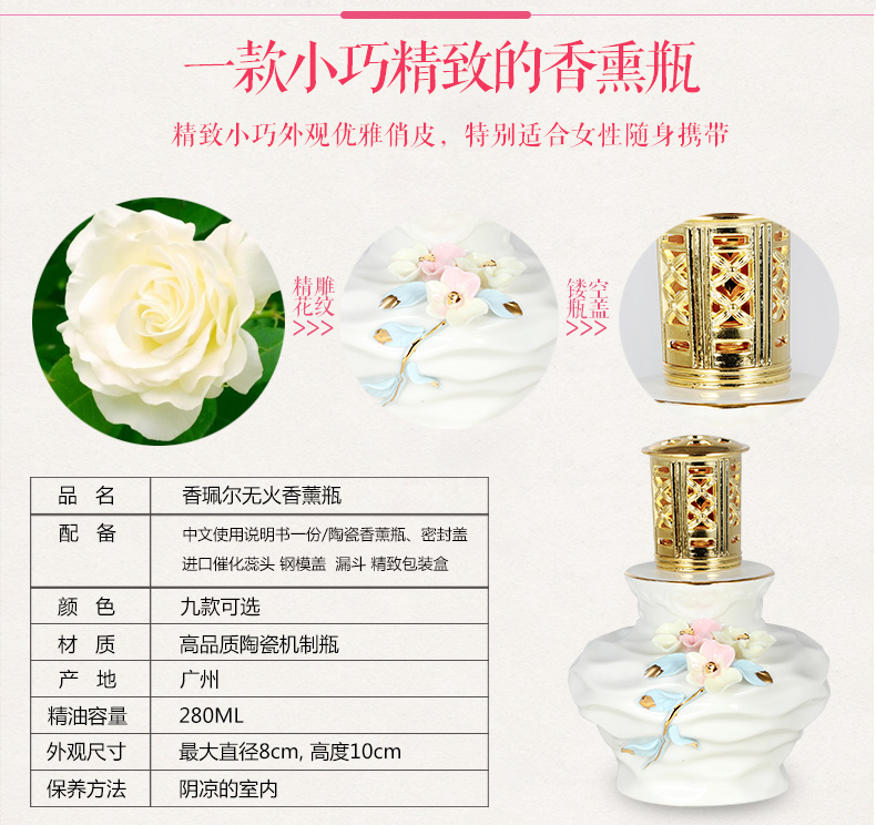 Modern style portable ceramic flame free aromatherapy bottle with colourful color, single note style5