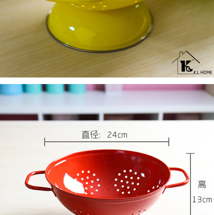 Carrier candy colored fruit bowl bowl of fruit and vegetable and egg drain drain basket basket kitchen small storage basket set2