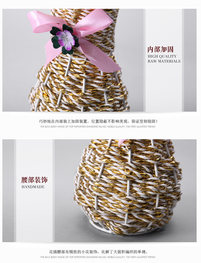 Pastoral style high-grade woven Vase Decoration Art lines interwoven petal type butterfly vase decorated with floral arrangement Home Furnishing decor decoration HP02725