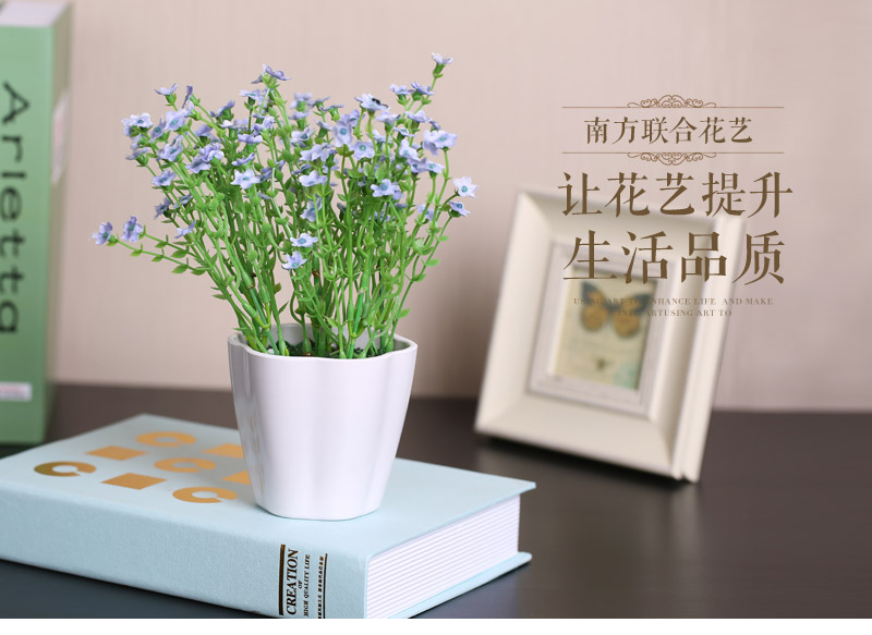 Chinese garden wind Lavender potted plastic foam fabric floral simulation flower living room table overall flower home decoration potted plant nf06031