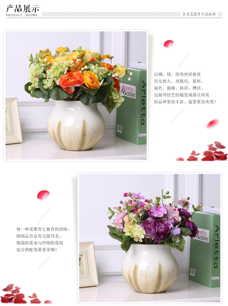 Chinese Mini Tea Flower combination simulation flower plastic foam fabric floral simulation flower living room table whole flower home decoration flower bouquet nf04683