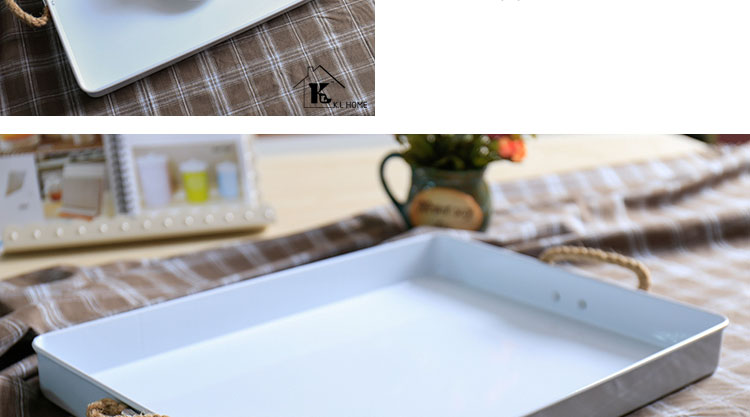 Carrier, pure white, large iron, double ear, double ear, multi purpose fruit tray, tray tableware tray3