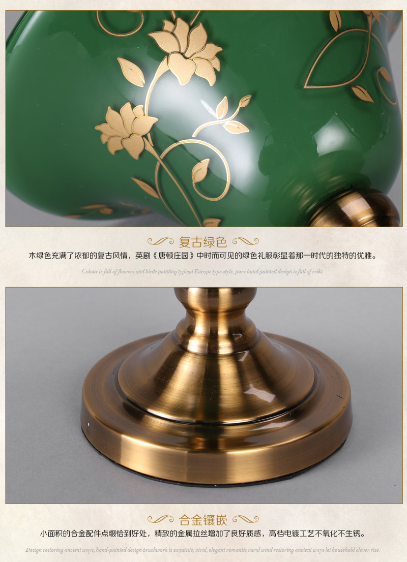 Chinese high-grade dark green golden glass decoration living room decoration K15-05033 Basin6