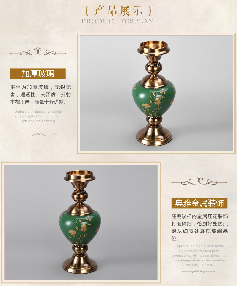 Chinese Retro Green Wood Carved golden Candlestick ornaments decoration K15-05032A Home Furnishing trumpet4