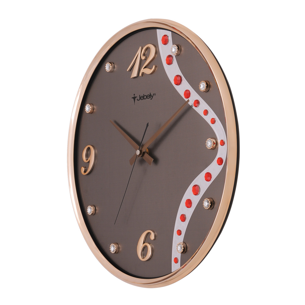 GE422-01B dancing ruby, brown dial clock jewelry3