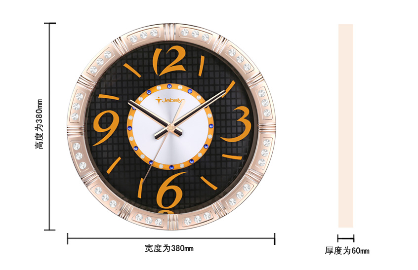GE427-01B gold years sweep second diamond jewelry fashion clock1