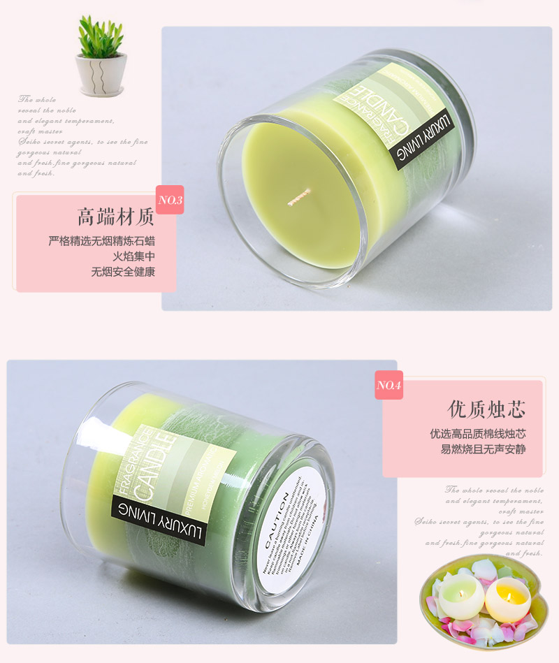 098 series mug with cover export smokeless candle Aromatherapy Candle Fragrance transparent glass candle birthday candle DGXX5