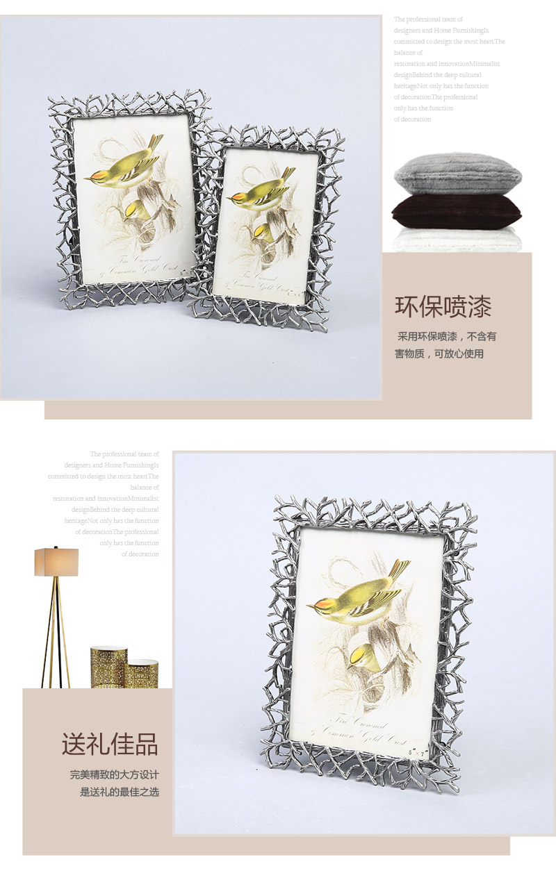 Modern metal decorative frame gray / silver decorative pendulum frame frame home decoration for home decoration D5128X4