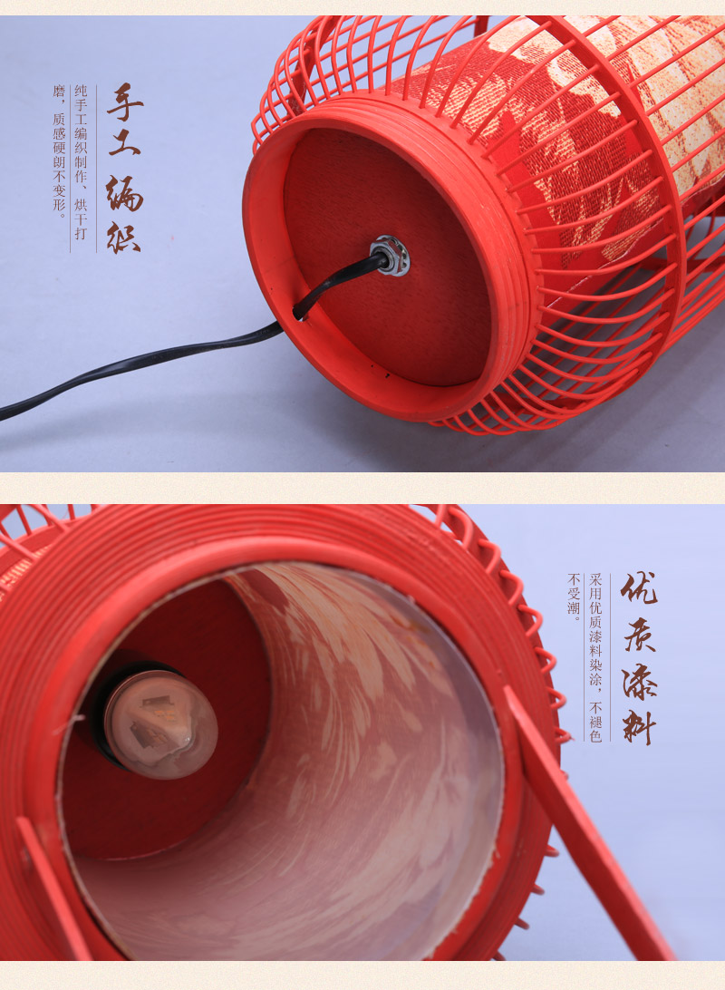 Chinese Red Lantern Lamp Retro bamboo hollow bamboo lamp decoration Light-09001 creative nostalgia6